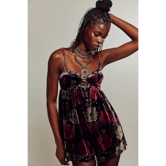 Free People Pants - NWOT free people luna velvet romper